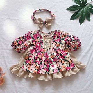 Set váy hoa hướng dương siêu dễ thương cho bé gái