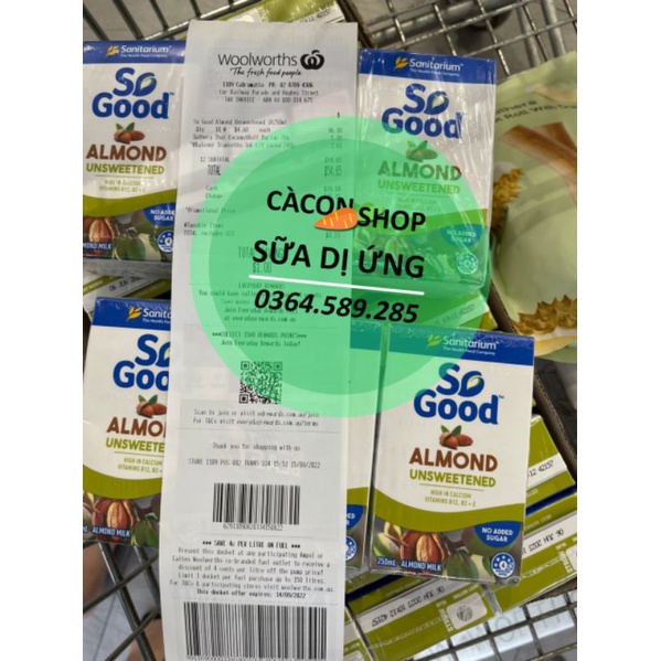 sữa nước hạt hạnh nhân So Good 250ml Úc