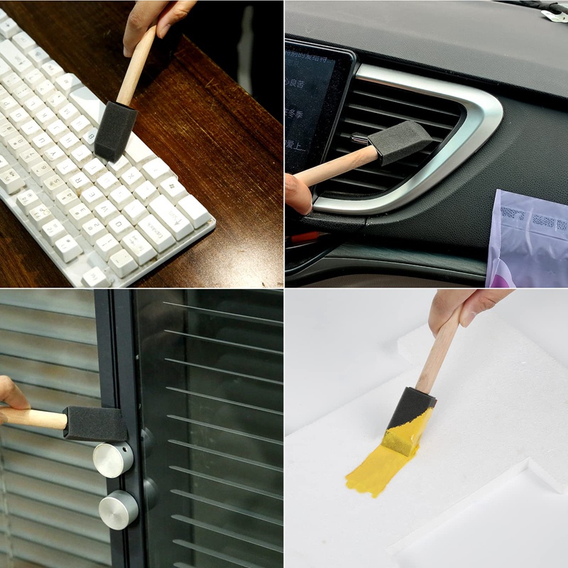 Bộ 24 Cọ Xốp 1 Inch Vẽ Tranh Có Tay Cầm Bằng Xốp Nhẹ Và Bền