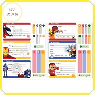 Tập 15 chiếc Nhãn vở và 65 nhãn phụ siêu nhân, công chúa Hải Hà CL-NT227/CL-NT226