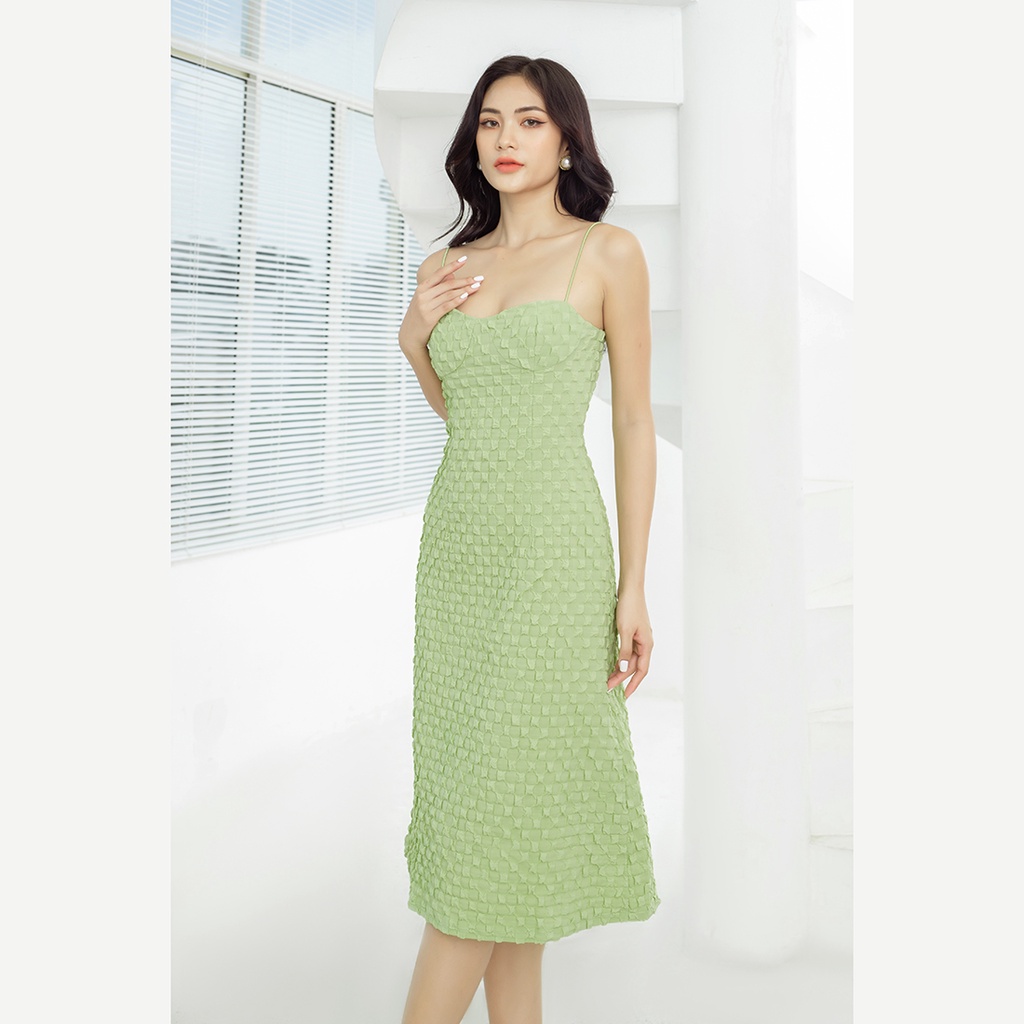 Đầm dự tiệc nữ hai dây dáng chữ a có lót thiết kế thời trang Eden chất liệu xốp nổi có độ co giãn nhẹ - D463