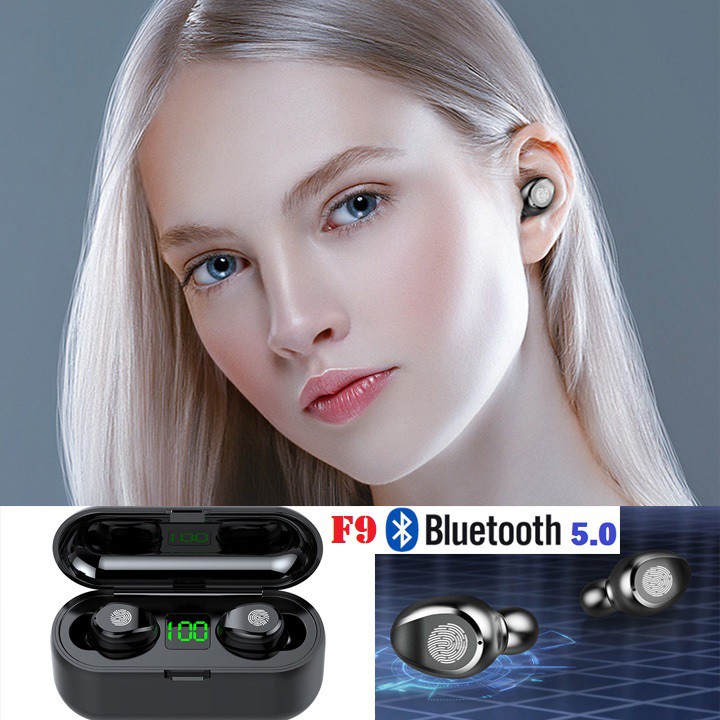 Tai nghe nhét tai bluetooth 5.1 mới - Tai nghe cảm ứng F9 hàng nhập cao cấp