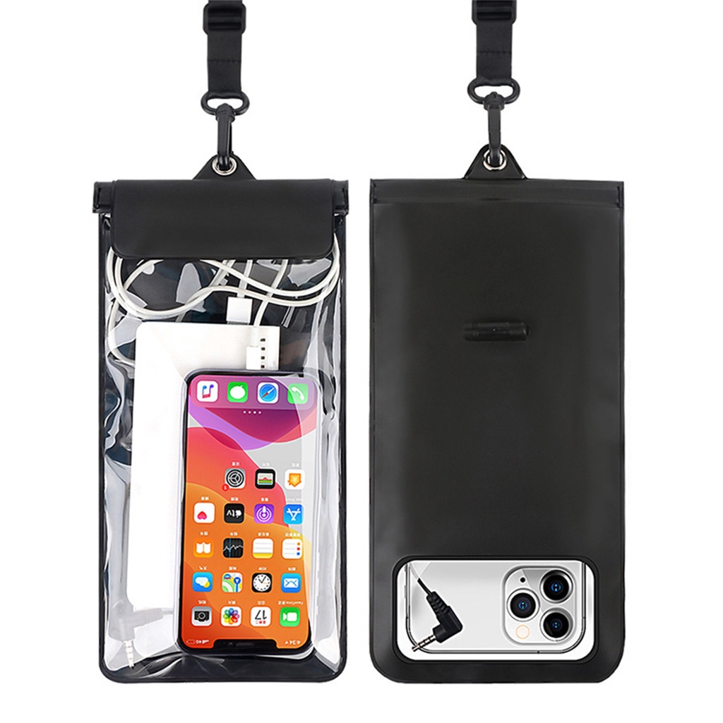 1 Túi Đựng Điện Thoại Chống Nước Có Jack Cắm Và Dây Đeo Cho Hoạt Động Bơi Lội