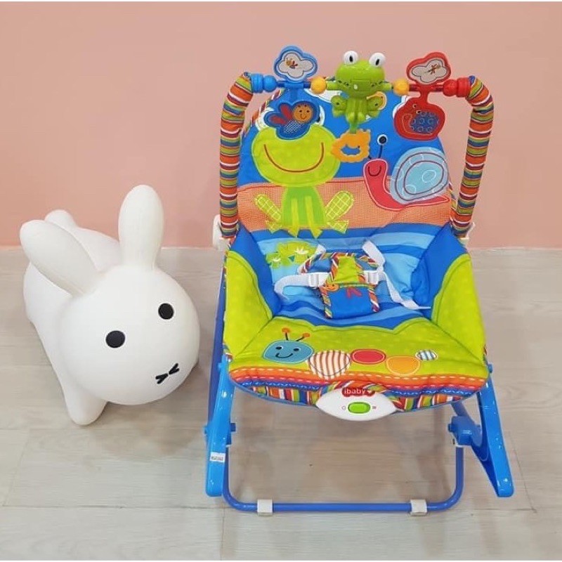 [ Lynh_kids88] Ghế rung nhún cao cấp, ghế bập bênh cho em bé IBaby-Tiibaby Rocker có nhạc và đồ chơi lục lạc