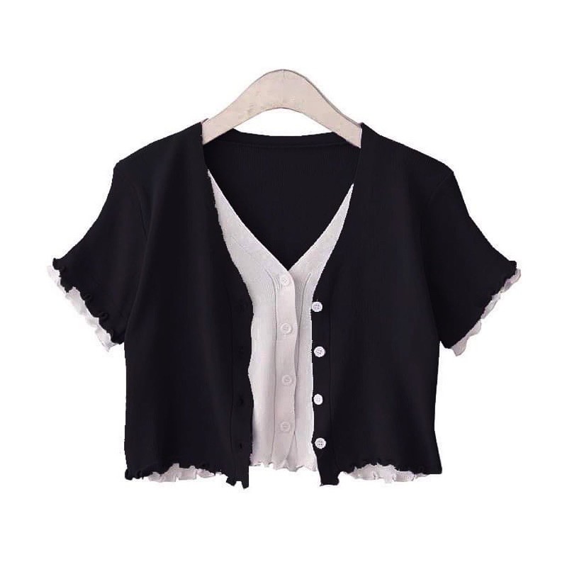 [VIDEO UNBOX] ÁO CROPTOP LEN LAYER LIỀN (sẵn)