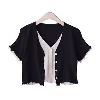 [VIDEO UNBOX] ÁO CROPTOP LEN LAYER LIỀN (sẵn)