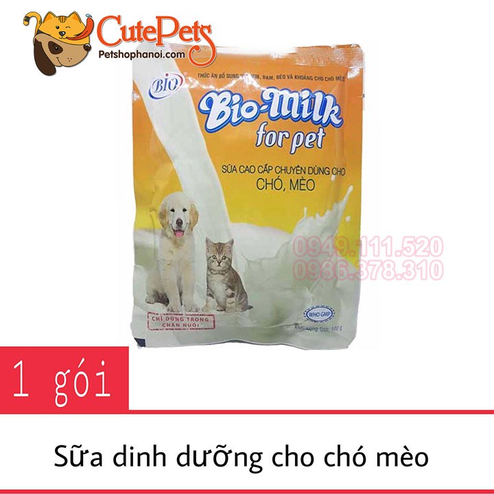 Sữa cho chó mèo Bio Milk 100g Sữa bột dinh dưỡng cho thú cưng - CutePets Phụ kiện chó mèo Pet shop Hà Nội