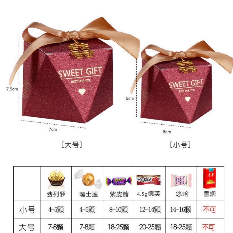 Bộ 10/20 hộp quà cưới phong cách Châu Âu 🎎