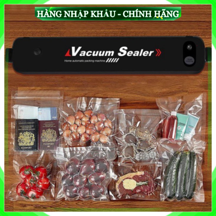 (Tặng 10 Túi) Máy Ép Miệng Túi Nilon 2in1 Máy Hút Chân Không Hàn Mép Tự Động Vacuum Sealer