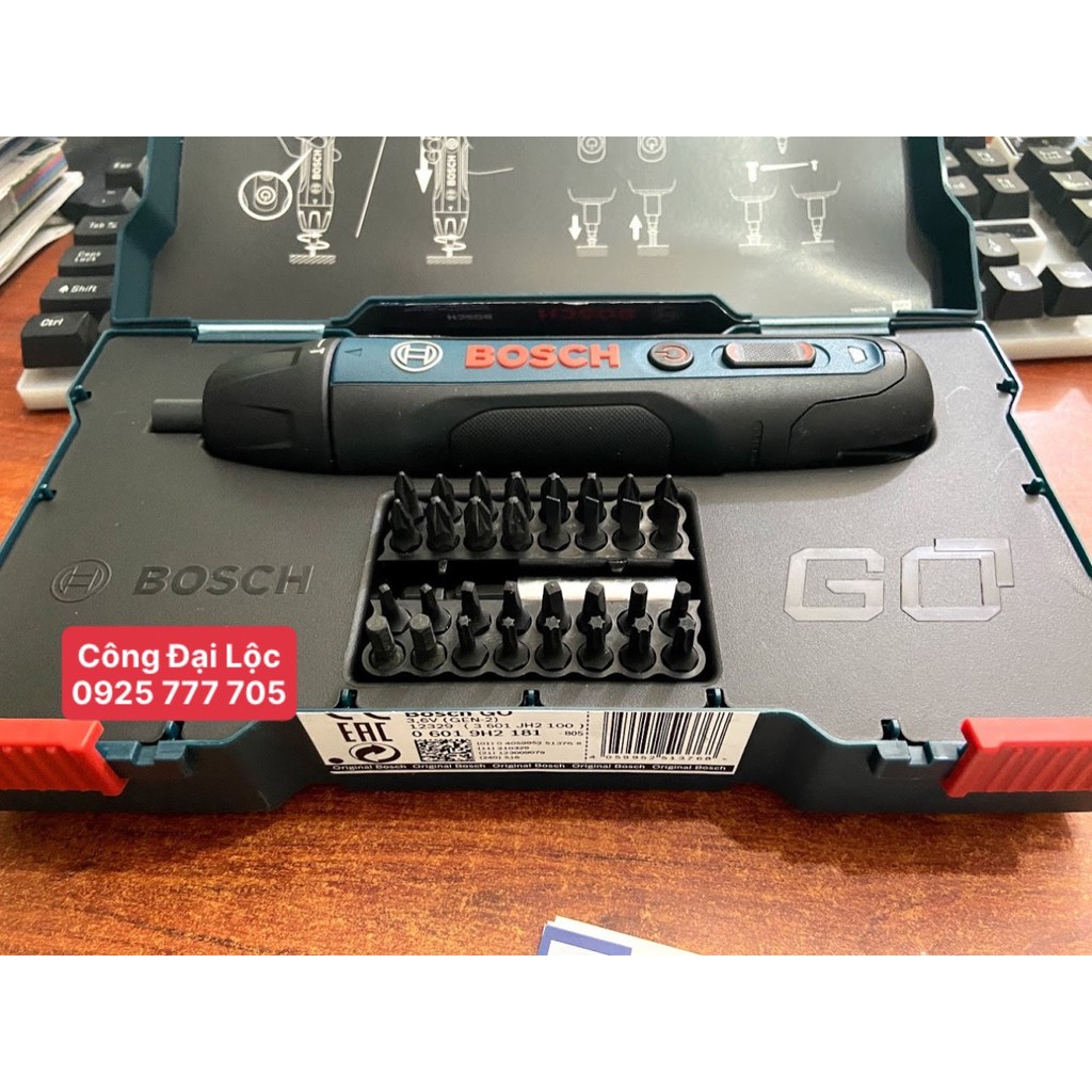 Tua vít dùng pin BOSCH Gogen 2 kèm sét 33 phụ kiện ( CHÍNH HÃNG )