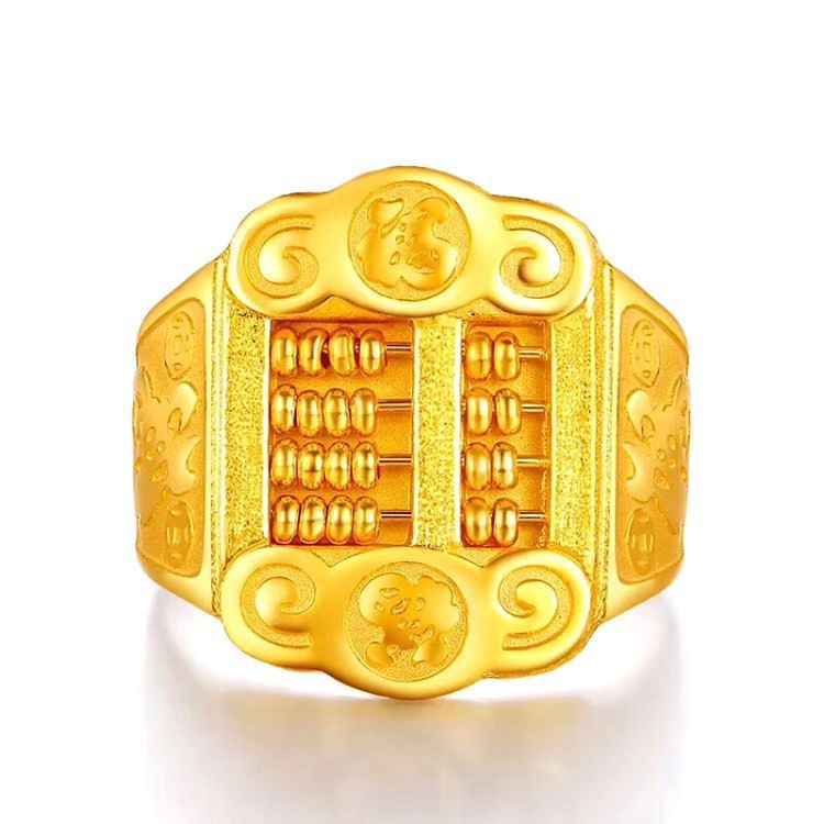 weiweijewelry/Nhẫn Bàn Tính Thời Trang Nam Trang Sức Mạ Vàng 24k