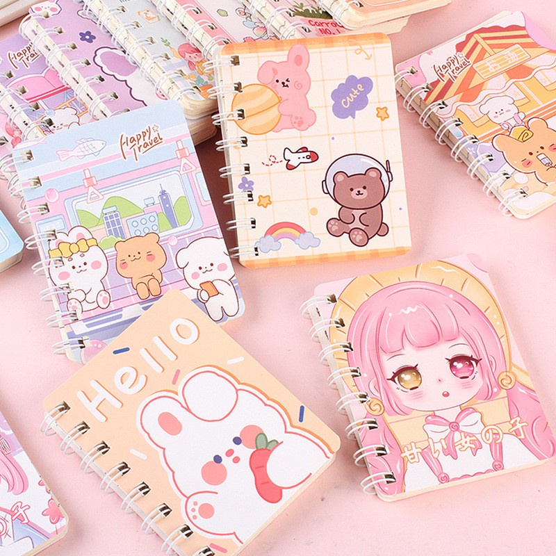 Sổ tay Lò xo khổ A7 Pison, sổ ghi chú mini dễ thương 10.5*8cm - 1 cuốn