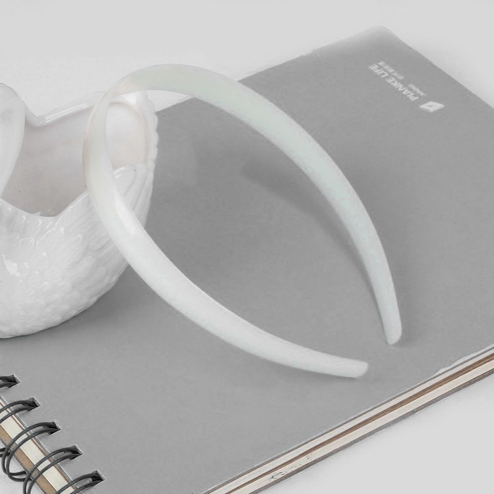 Set 10 Băng Đô Cài Tóc Bằng Nhựa Màu Trắng Trơn Thời Trang Cho Nữ