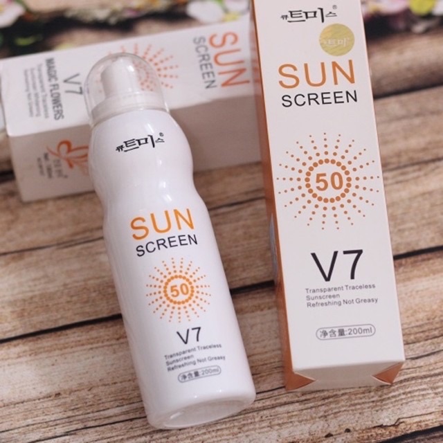 XỊT CHỐNG NẮNG V7 SUN SCREEN 200ml