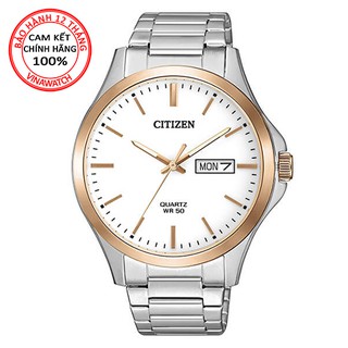 Đồng hồ nam citizen dây kim loại pin kính cứng bf2006-86a