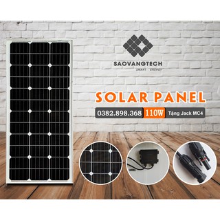 Tấm Pin Năng Lượng Mặt Trời 110W MONO +  Tặng Jack MC 4