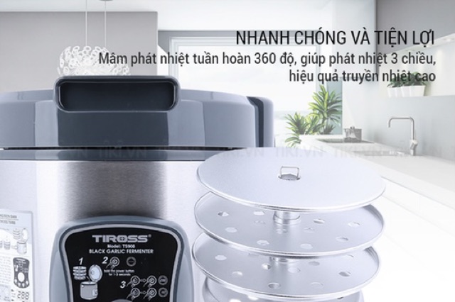 MÁY LÀM TỎI ĐEN TIROSS TS908 DUNG TÍCH 6L MỚI NHẤT 2018