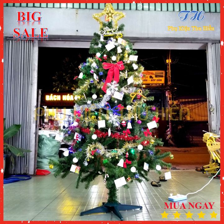 Cây Thông  Noel Cao 1m8 Trang Trí Giáng Sinh Full Đầy Đủ Phụ Kiện