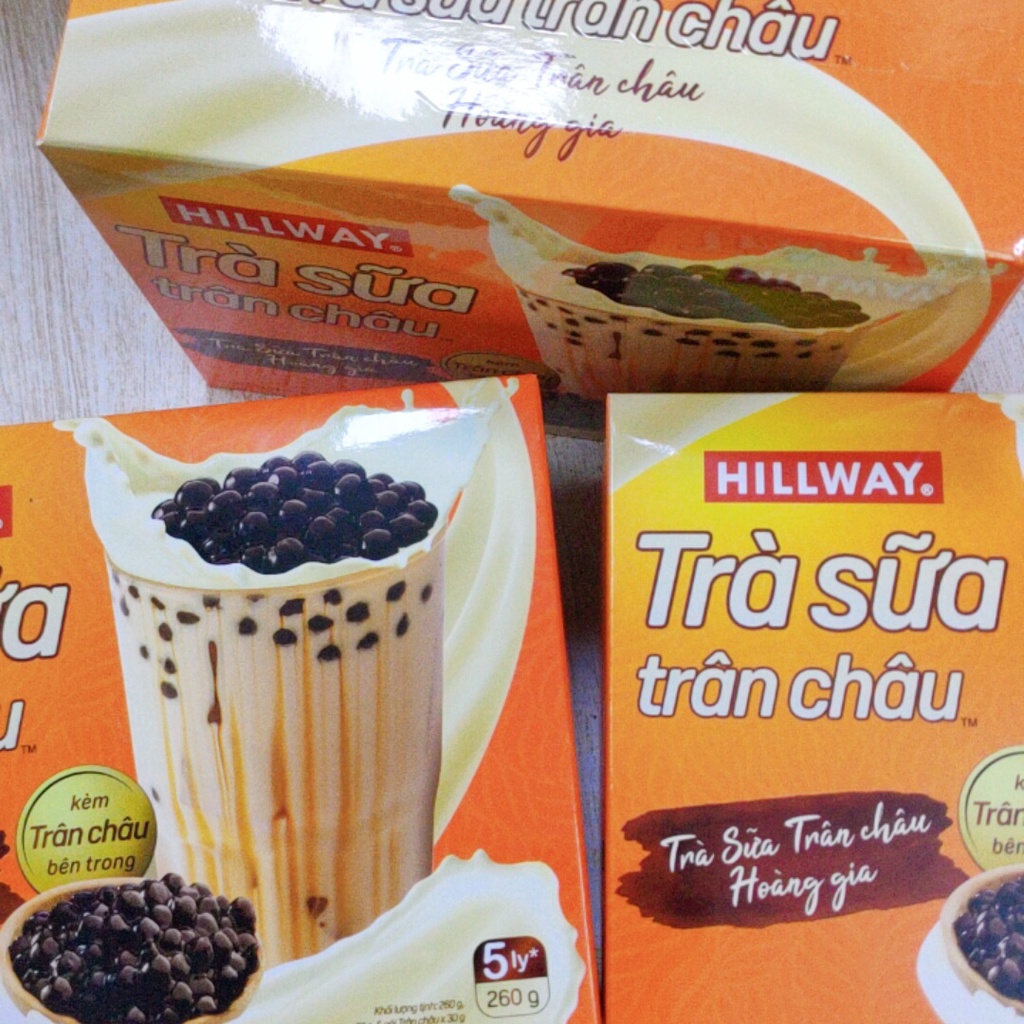 Trà Sữa Trân Châu Hillway Sét 5 Gói Kèm Trân Châu hộp 260g