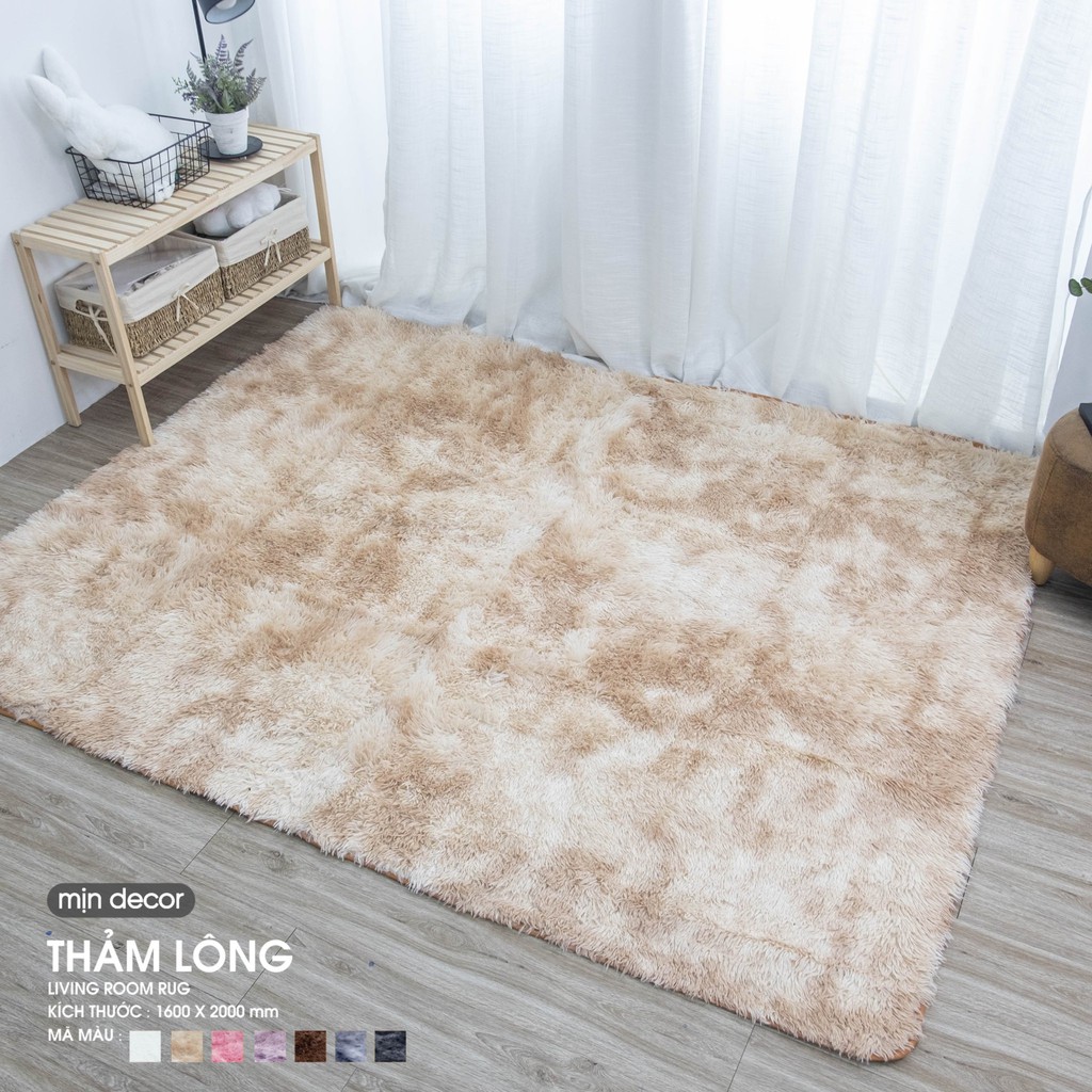 Thảm lông trải sàn trang trí Mịn Decor màu loang cao cấp