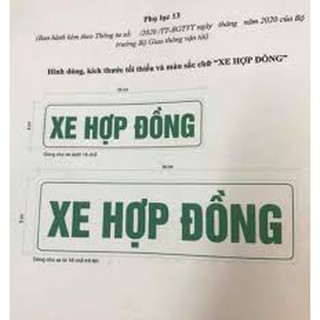 Tem " XE HỢP ĐỒNG " decal phản quang