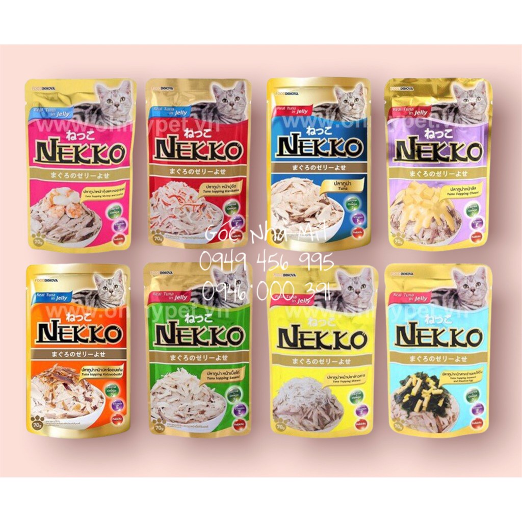 PATE NEKKO CHO MÈO ĐỦ VỊ GÓI 70gr