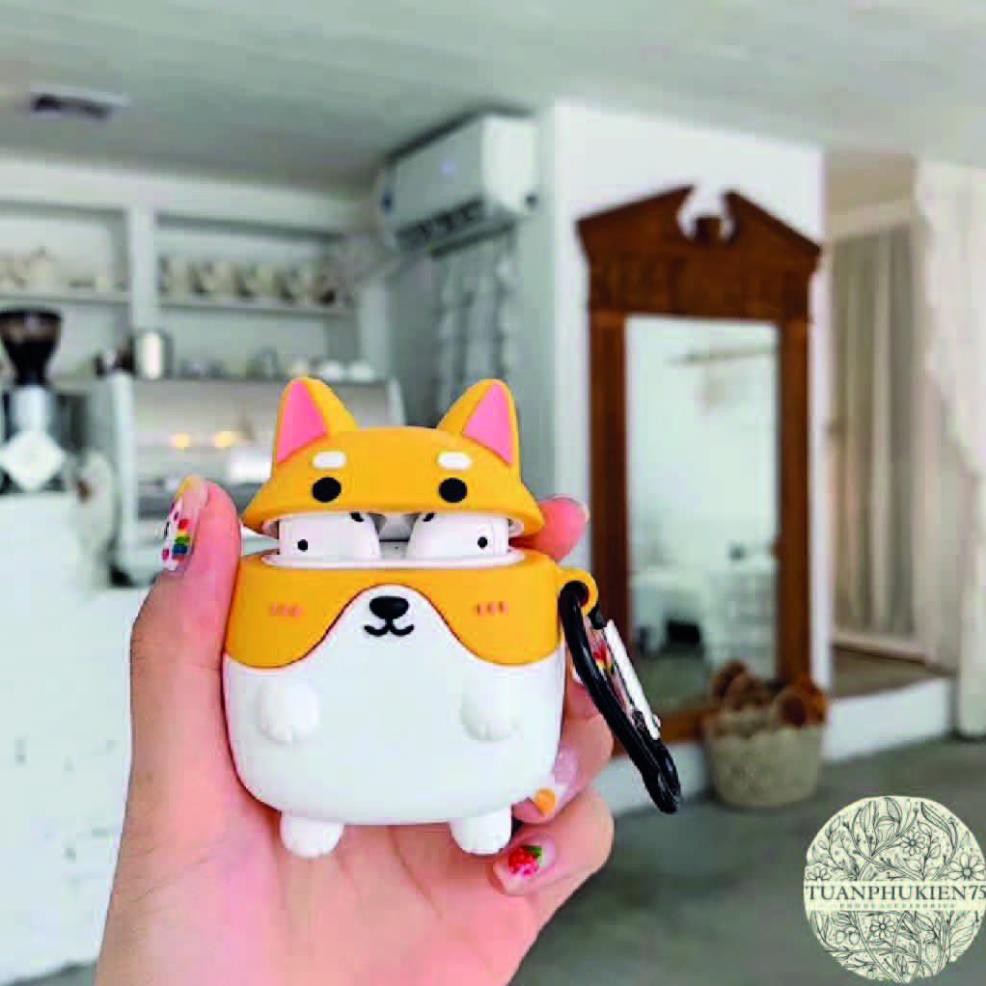 Airpods Case ⚡ Freeship ⚡ CHÓ HUSKY - CORGI Case Tai Nghe Không Dây Airpods 1/ 2/ i12 - TGDĐ89