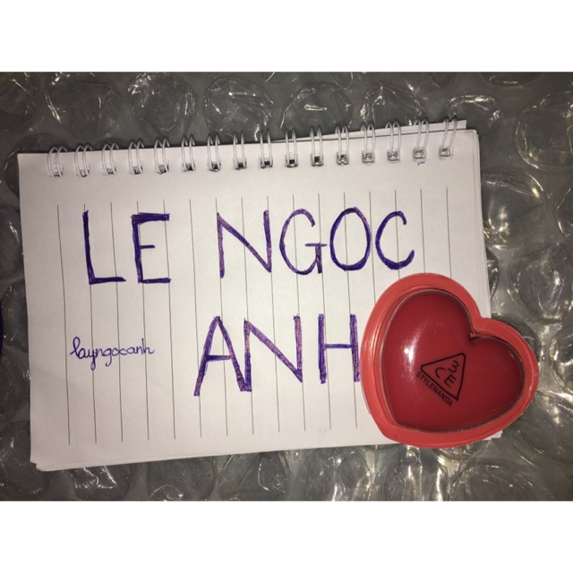 Son dưỡng môi 3CE Heart Pot Lip có màu - Bao check HiddenTag