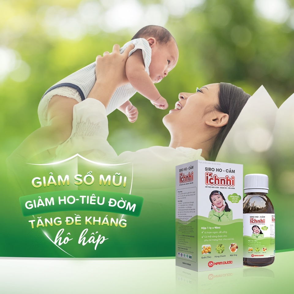 Siro ho cảm Ích Nhi chai 90ml hỗ trợ giải cảm, giảm ho, sổ mũi, tiêu đờm, cho trẻ sơ sinh, trẻ nhỏ, bà bầu, cho con bú