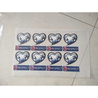 Logo decal sticker Patch in tay áo Respect , in bằng bàn là bàn ủi chuyển nhiệt