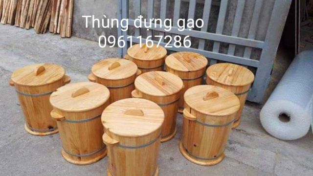 Thùng đựng gạo bằng gỗ loại 20 kg