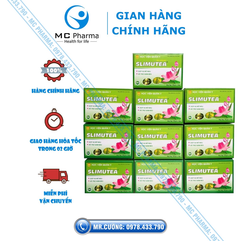 {Chính Hãng} Combo 10 hộp trà giảm cân Slimutea Học viện quân y