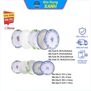 Mua Đĩa đĩa nhựa melamine ANPER plate dĩa sâu nhật hàn cứng cao cấp an toàn sang trọng