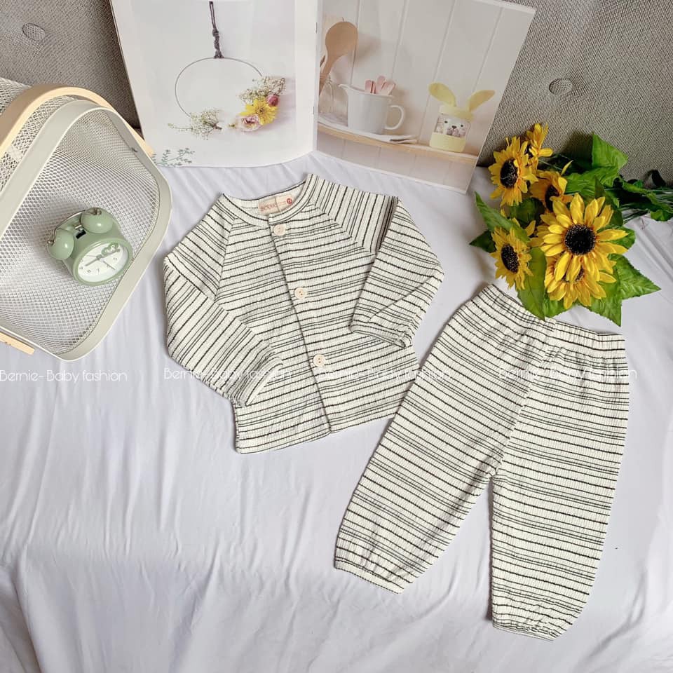 BỘ COTTON GÂN XỐP DÀI TAY CHO BÉ TRAI BÉ GÁI