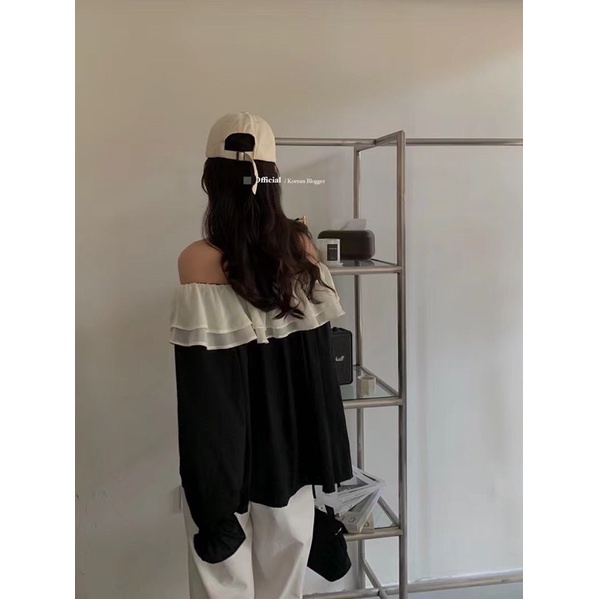 Áo Trễ Vai Viền Bèo Tiểu Thư Theday