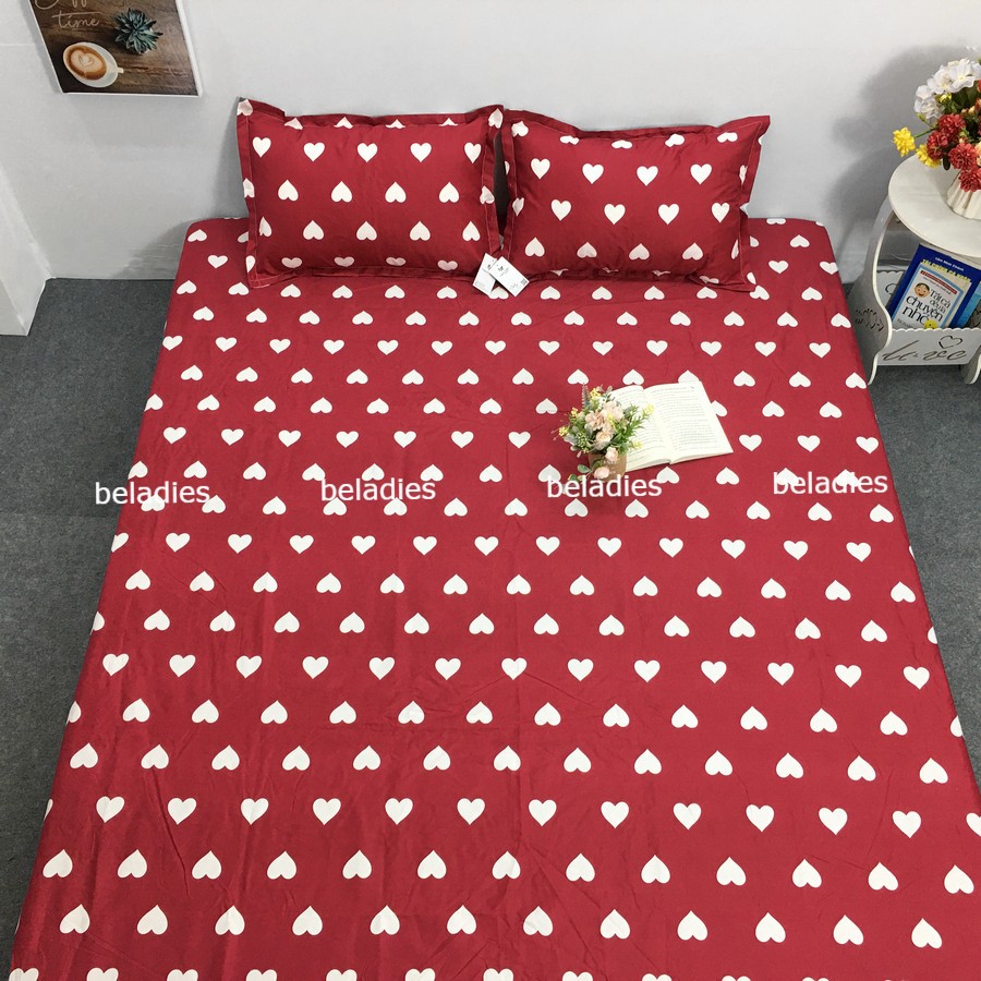 Vỏ ga bọc đệm 3 tấm 1 mặt ga trải gường kèm 2 vỏ gối nằm cotton poly cỡ 1m2 1m6 1m8 2m | BigBuy360 - bigbuy360.vn