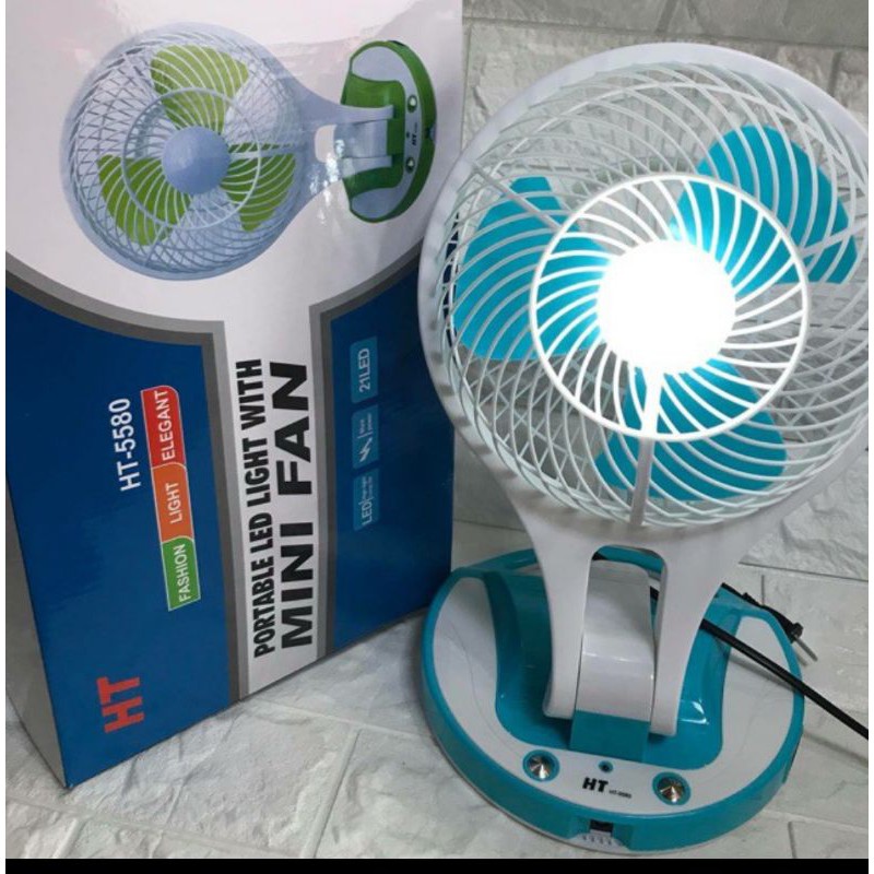 Quạt tích điện 5580 Mini Fan 2in1 Gấp gọn