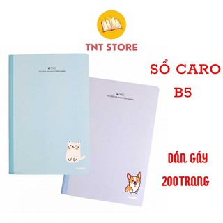 Sổ Caro Klong MS836, Sổ Caro B5 - 200 trang, Vở Caro May Dán Gáy, Bìa Hoạ Tiết Đáng Yêu