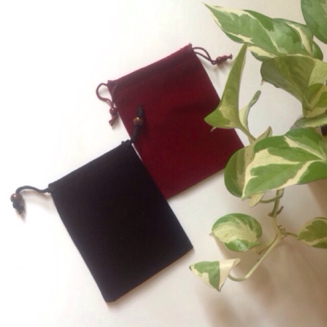 Túi vải nhung dày 9cm * 12cm dây rút đựng nữ trang, mỹ phẩm, quà tặng