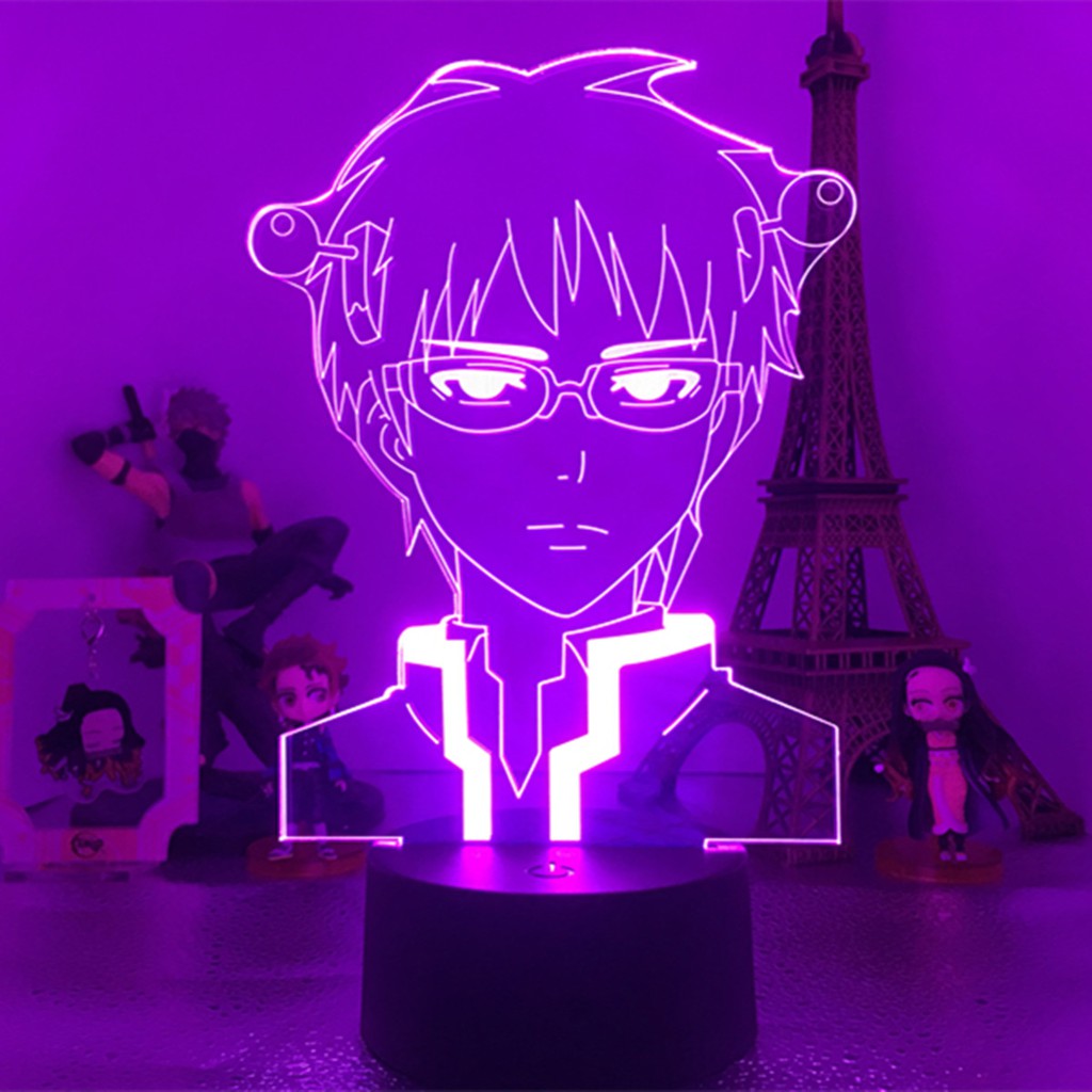 Đèn Led 3D Mẫu Saiki Anime 16 Màu Nhân Vật Hoạt Hình