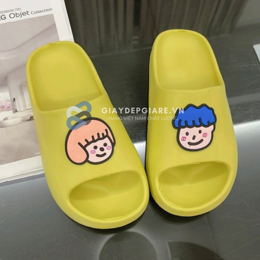 (Size 26-41) Dép Bánh Mì Gắn Sticker Chibi Nam Nữ Dễ Thương Đế Cao Chống Trượt [2022 mác nam nữ] - Giaydepgiare88.vn