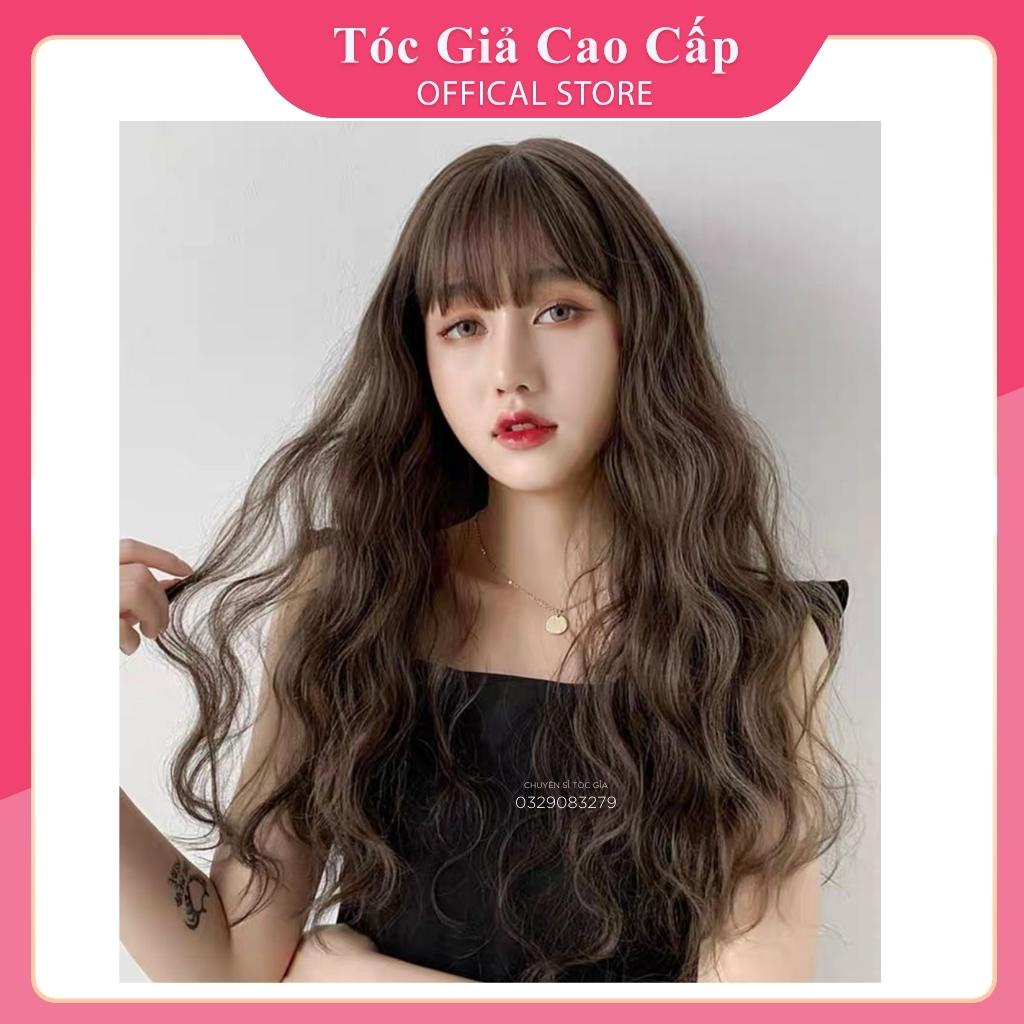Tóc giả nguyên đầu xoăn trục ❤️FREESHIP❤️ omber xám 8102k