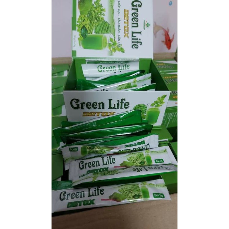 DETOX GREEN LIFE – Bột diệp lục thải độc, giảm cân hộp 30 gói