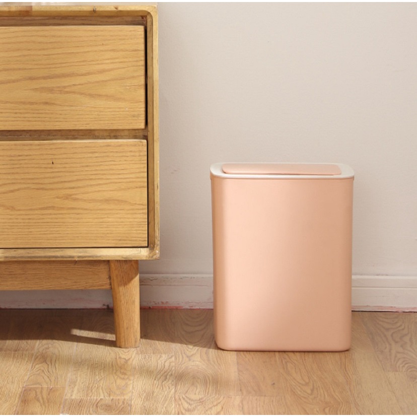 Thùng rác thông minh cảm biến sạc usb 25.3x18.5x30cm, cảm biến tự mở khi che phía trên ~30cm