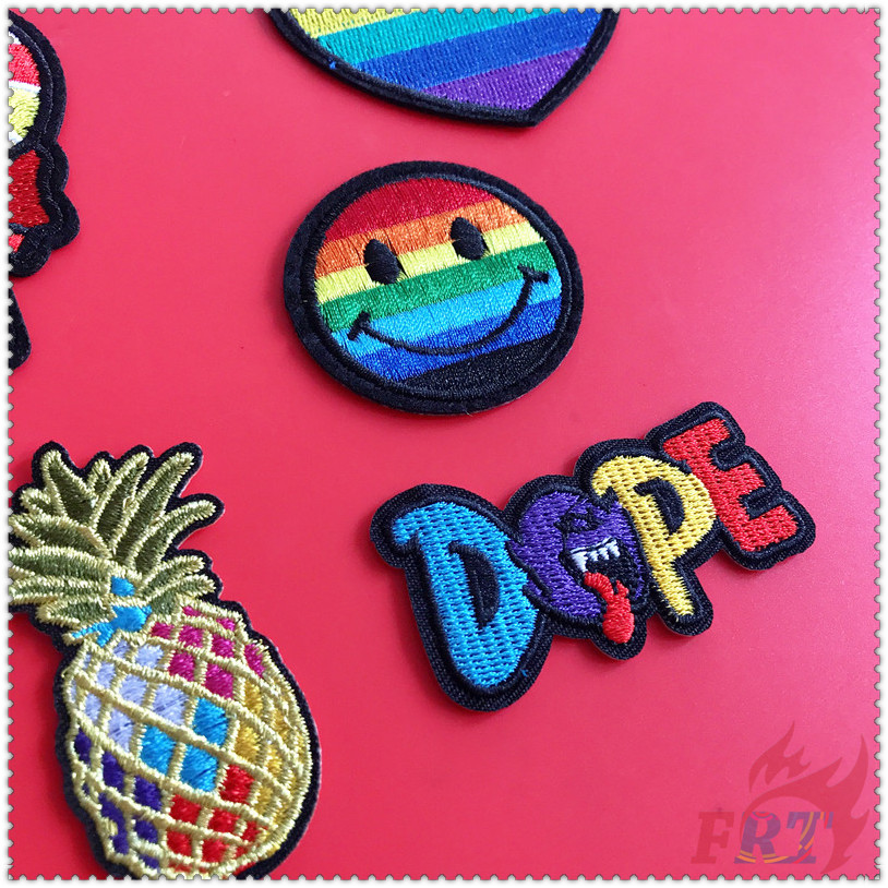 Miếng ủi thêu trang trí quần áo hình cầu vồng xinh xắn