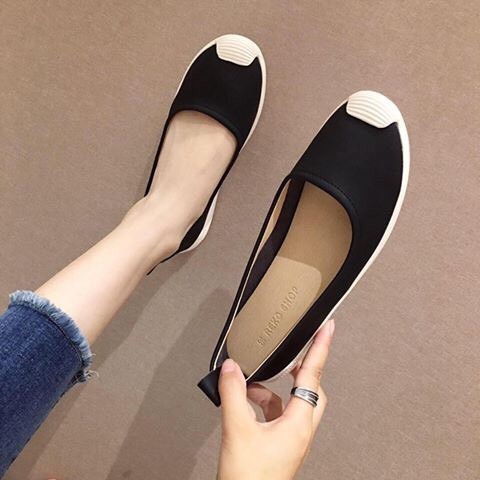 Giày lười slip on nữ mũi sóng da mềm siêu bền êm chân | WebRaoVat - webraovat.net.vn