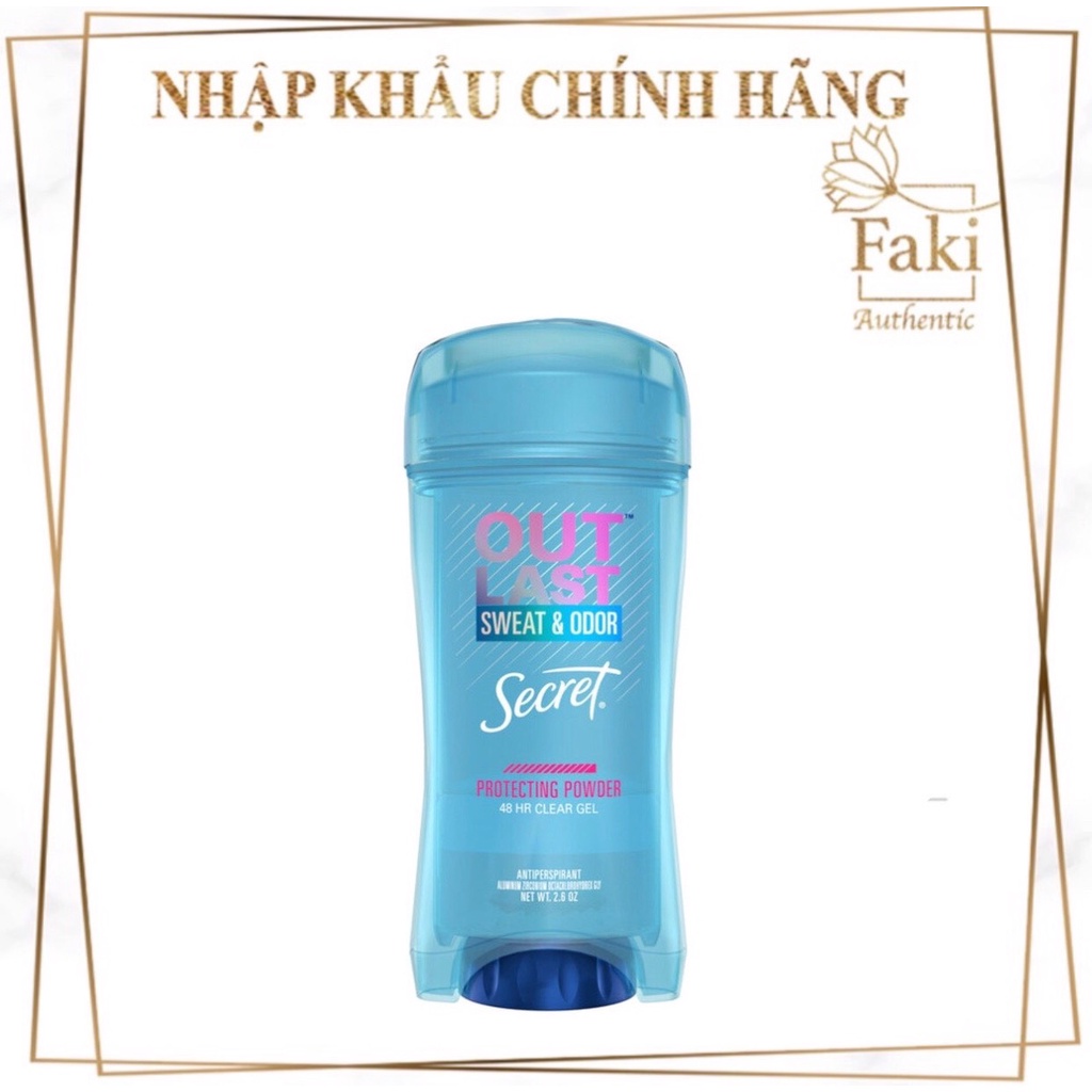 Gel Khử Mùi Secret Giảm Tiết Mồ Hôi Protecting Powder 73g Outlast Clear Gel Deodorant #Protecting Powder