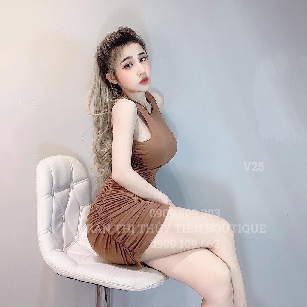 [MẪU MỚI] Đầm Body Sát Nách Nhún Sườn Thun Borip Thích Hợp Mặc Đi Tiệc Đi Làm Đi Chơi Phù Hợp Với Mọi Phong Cách | BigBuy360 - bigbuy360.vn