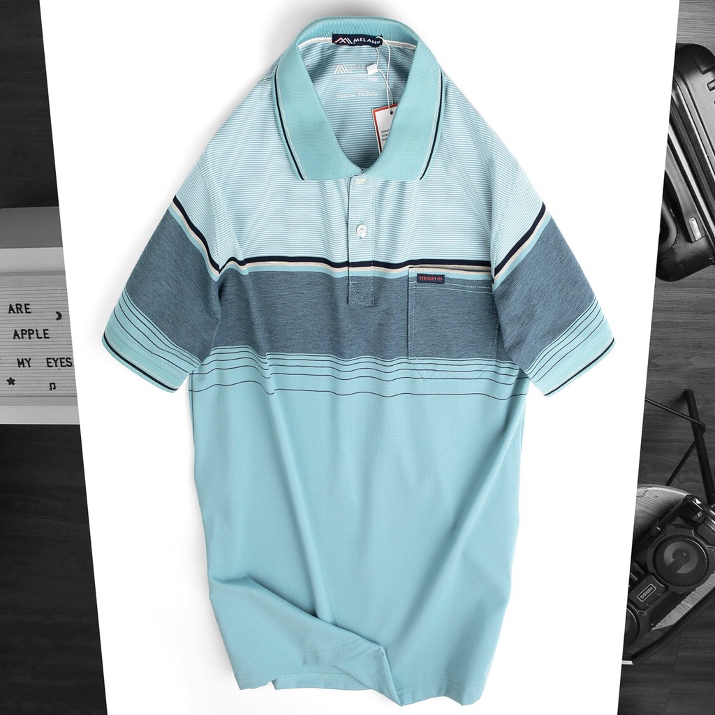 Áo POLO Thun Nam TRUNG NIÊN Có Túi, Áo PoLo Nam Vải Cá Sấu Cotton Mềm Mịn Co Giãn 4 Chiều