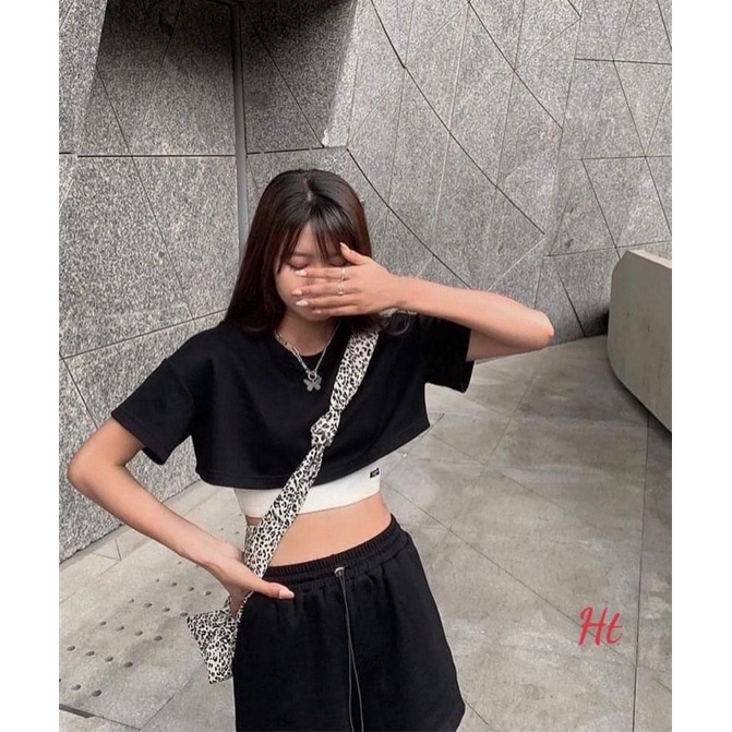Set bộ croptop chữ Simple